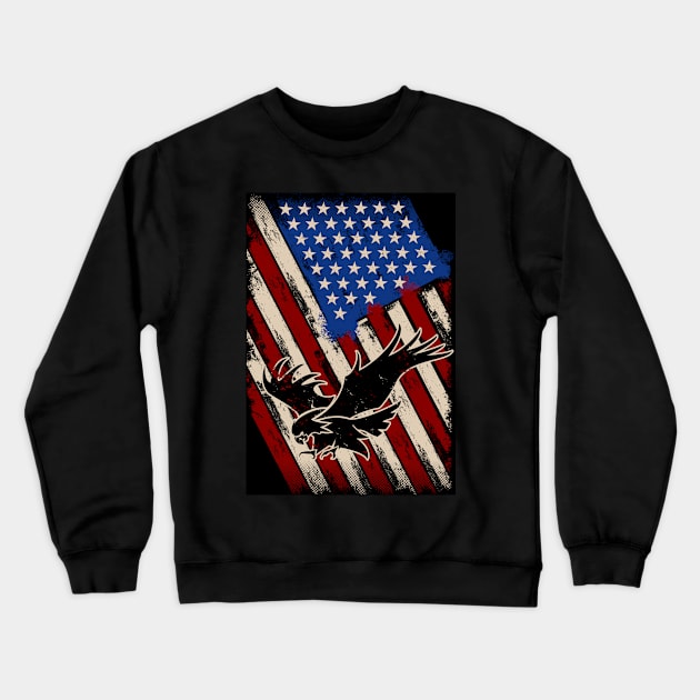 Eagle Patriot Poster Crewneck Sweatshirt by Suprise MF